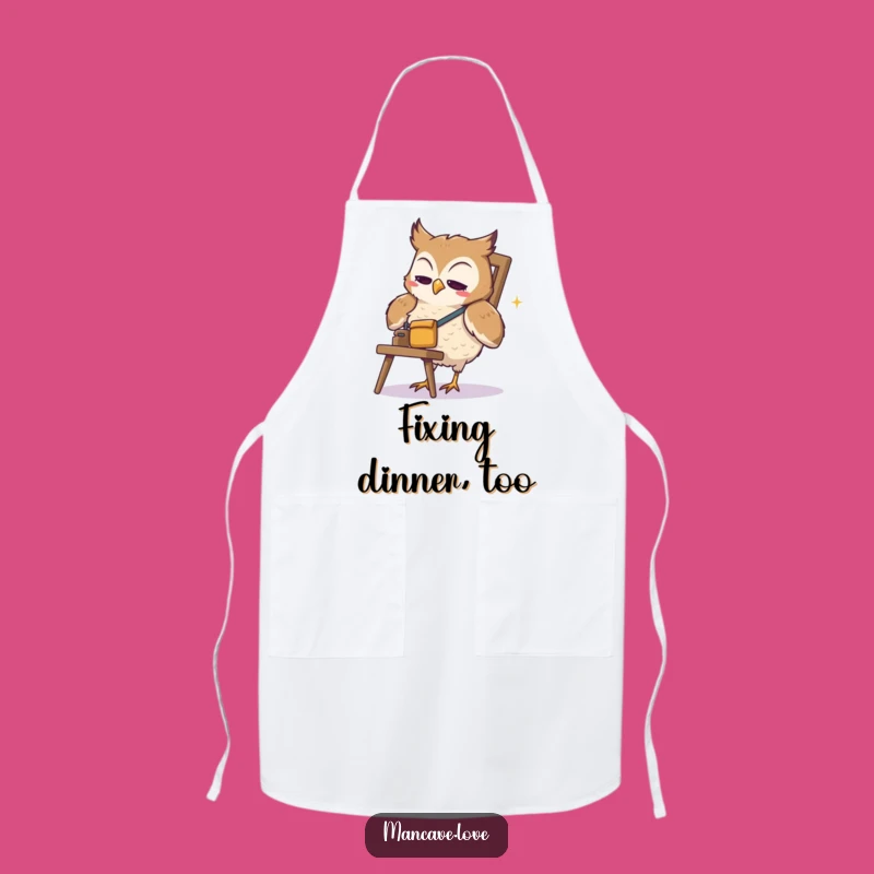 Funny Owl Apron: Kitchen Wear with a Cute Owl Tool Belt, Perfect Humorous Gift for Chefs
