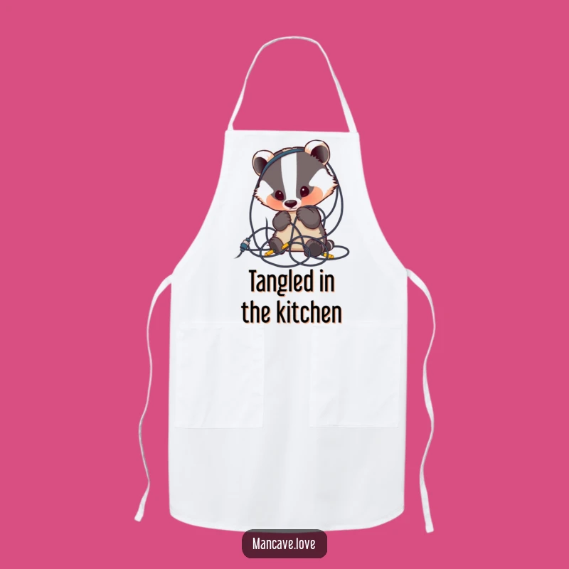 Funny Badger Wire Mess Apron: Curious Kitchen Wear, Perfect Humorous Gift for Cooks