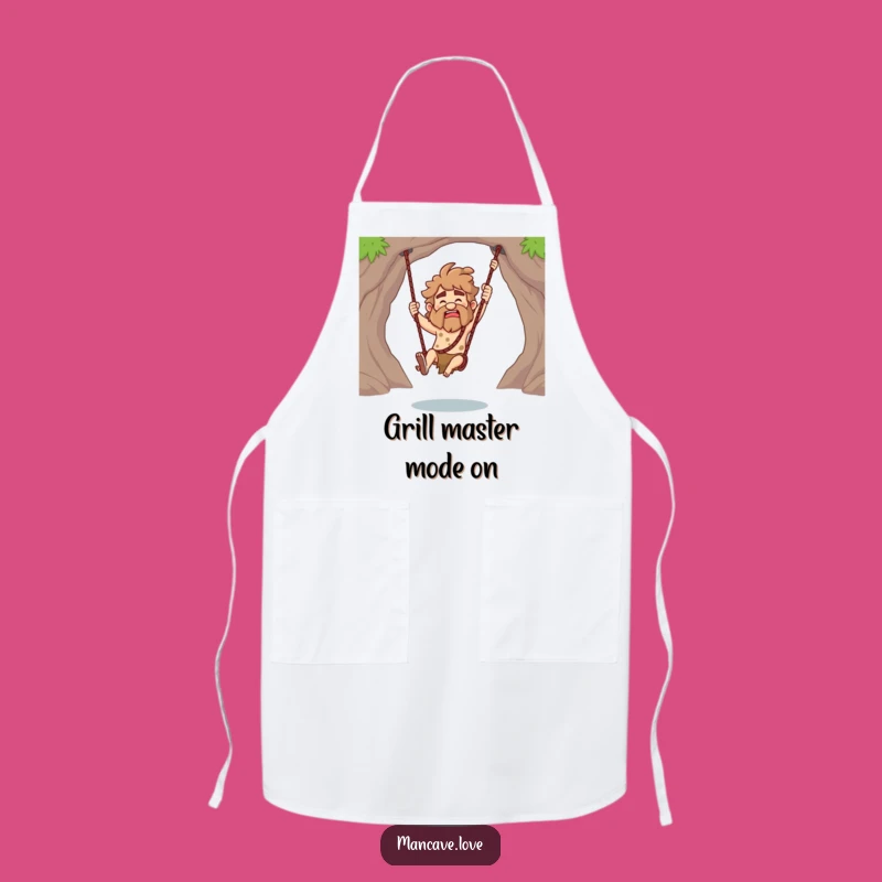 Funny Caveman Club Swing Apron: Kitchen Humor & Hilarious Cooking Gift