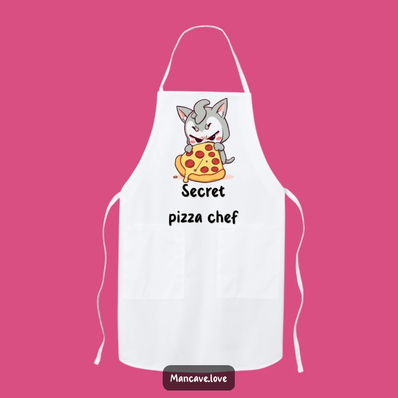 Funny Mischievous Pizza Apron - Sneaky Chef Kitchen Wear, Hilarious Funny Gift for Cooks