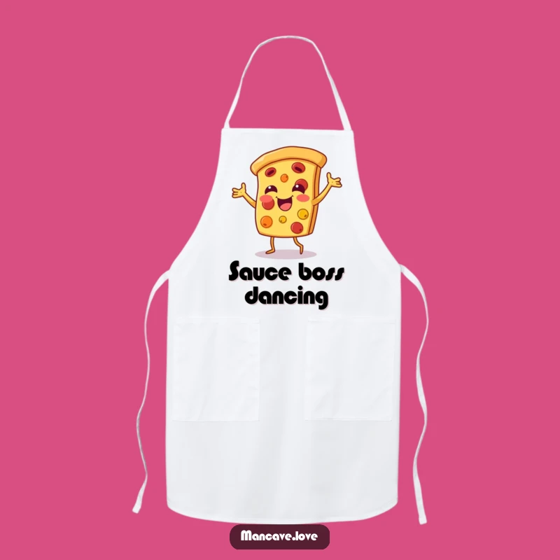 Funny Pizza Dance Apron: Kitchen Food Fun, Great Gift