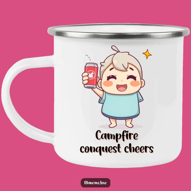 Funny Adventure Mug - Toasting Character for Outdoors, Perfect Funny Gift