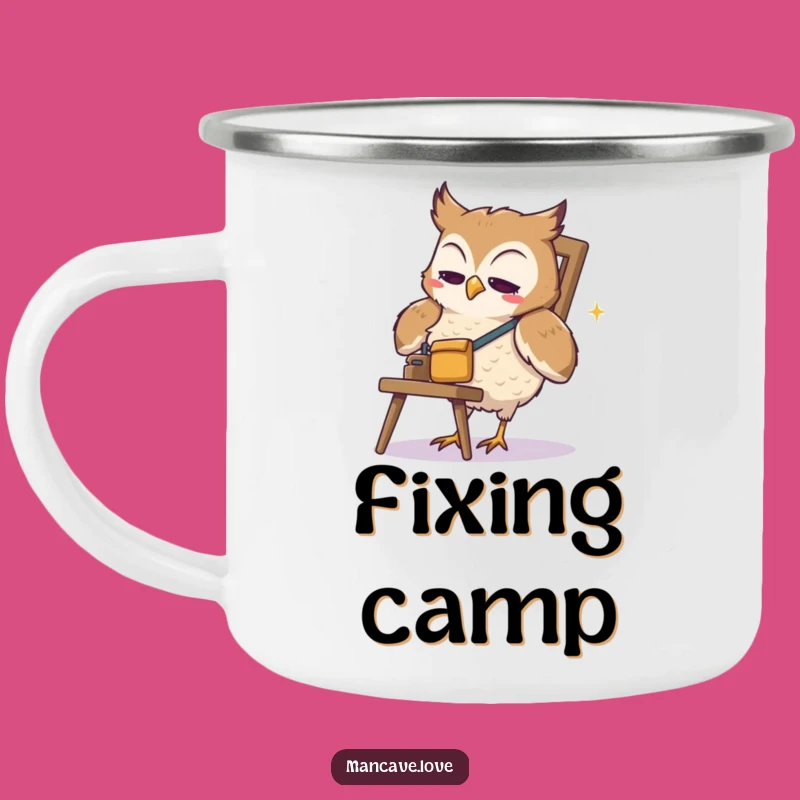 Funny Owl Camping Mug: Durable & Cute Owl Tool Belt Design, Perfect Humorous Gift for Outdoors