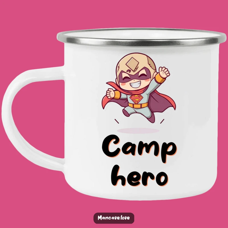 Funny Campfire Mug - Superhero Landing Character Outdoor Hero Gift