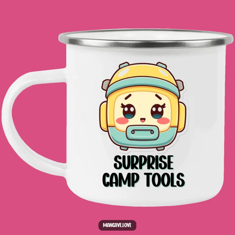 Funny Surprised Toolbox Camping Mug: Shocked Mini Tool Container Outdoor Gift