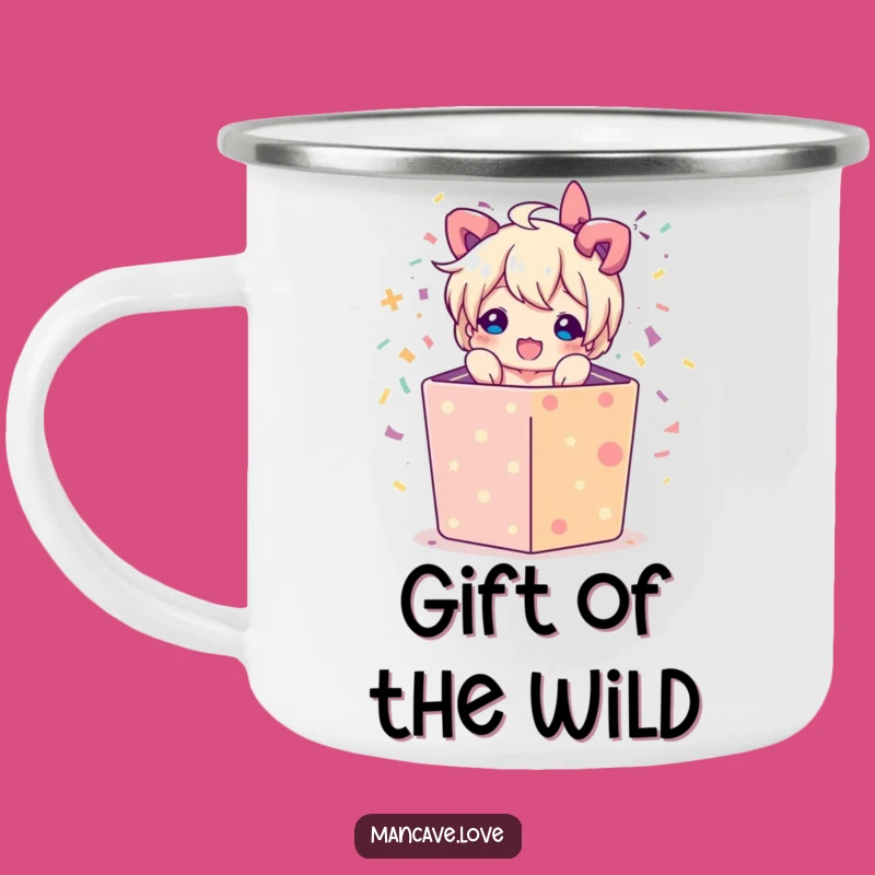 Funny Gift Box Burst Camping Mug: Durable Confetti Design, Perfect Outdoor Party Gift