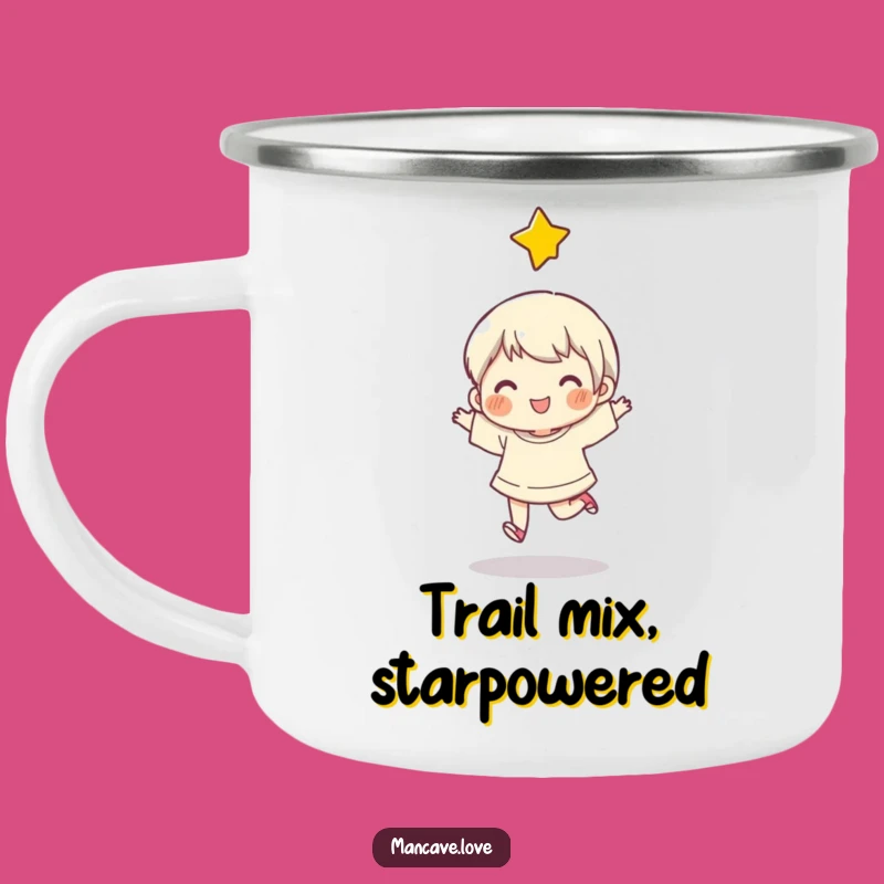 Funny Happy Skip Star Camping Mug: Outdoor Character Joy, Great Funny Gift