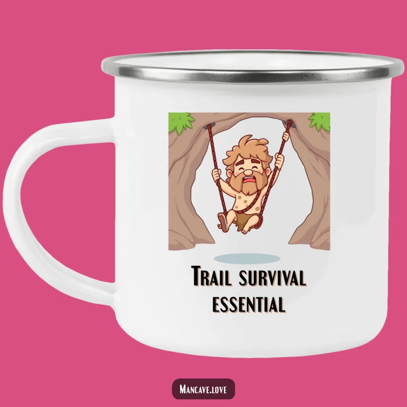 Durable Funny Caveman Club Swing Camping Mug: Adventure Humor Gift