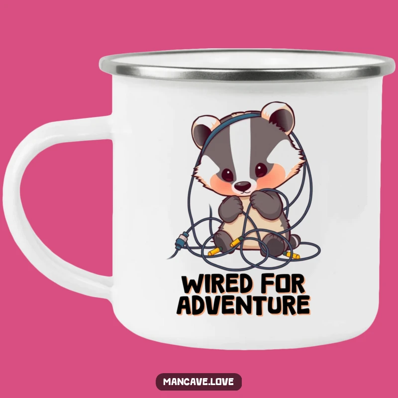 Funny Badger Wire Mess Camping Mug: Curious Design, Perfect Humorous Gift