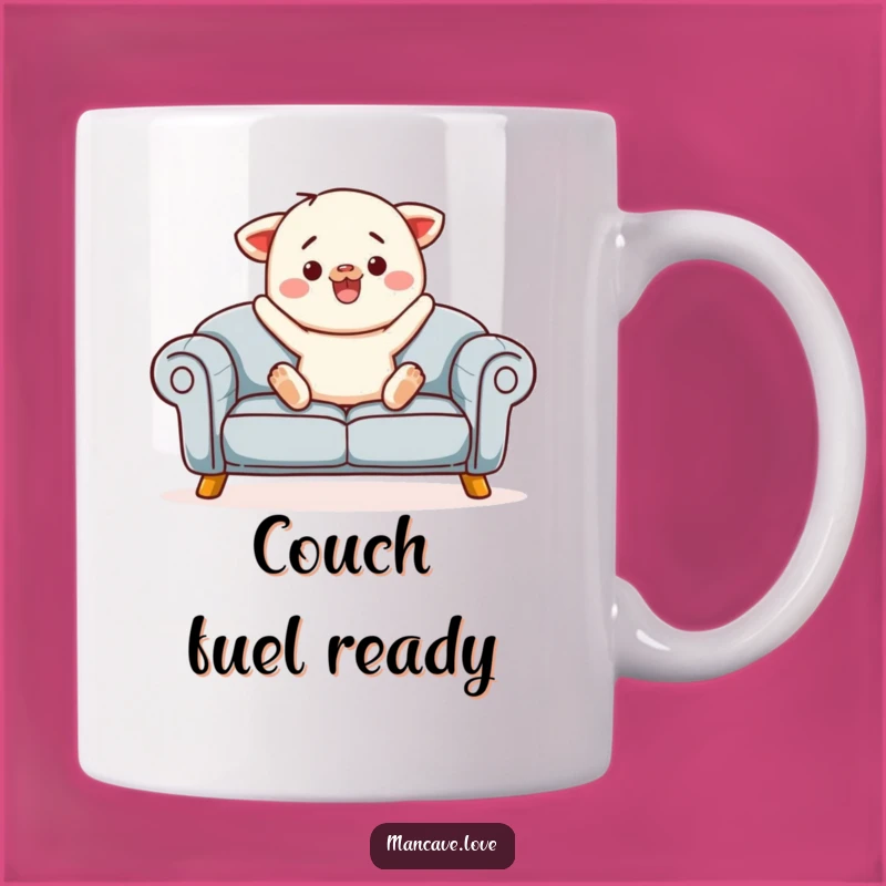 Funny Sofa Jump Mug: Cozy Character Relax Humor, Perfect Gift