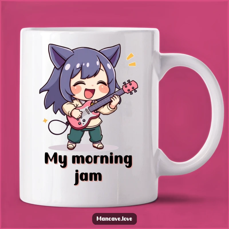 Funny Air Guitar Mug - Rock On Character Music Lover Gift