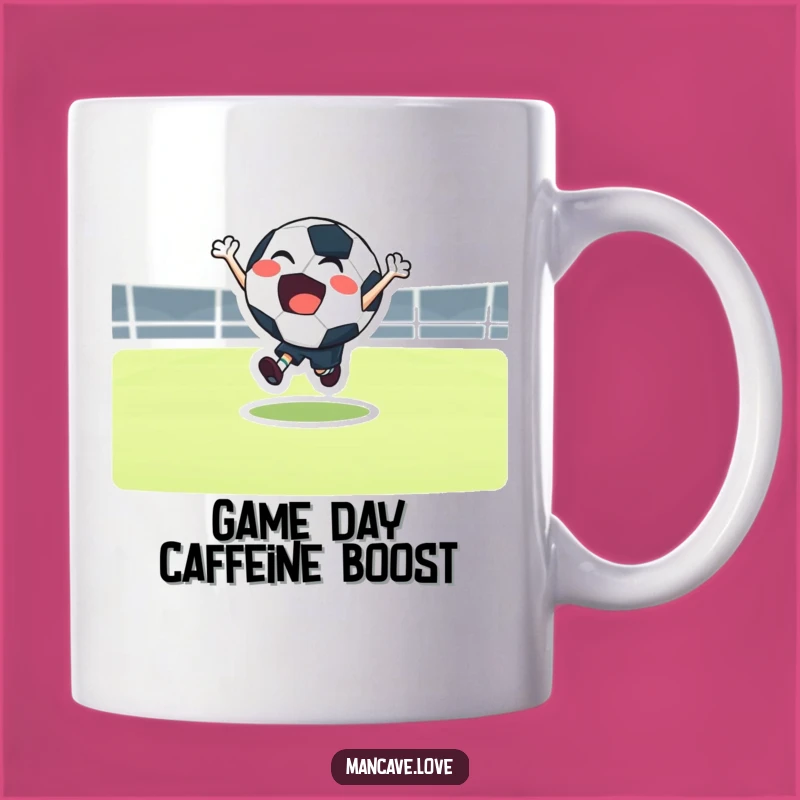 Funny Football Bounce Mug: Joyful Character Action, Perfect Sports Gift