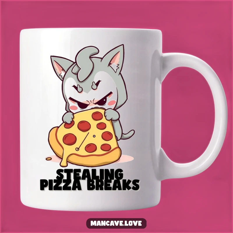 Funny Mischievous Pizza Mug - Sneaky Character Slice Cup, Perfect Funny Gift for Pizza Lovers