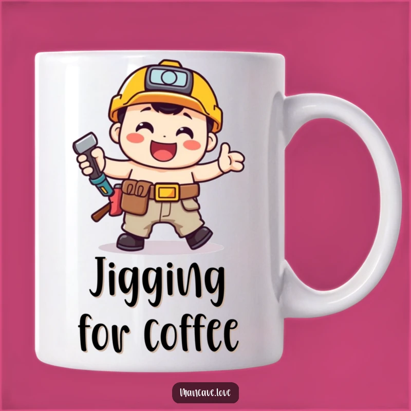 Funny Toolbelt Jig Mug: Happy Handyman Dancing Fun Gift