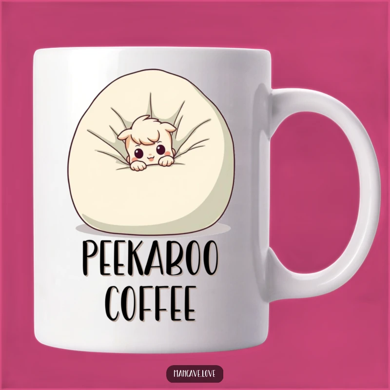 Funny Mischievous Character Beanbag Mug: Peek-a-Boo Surprise Gift