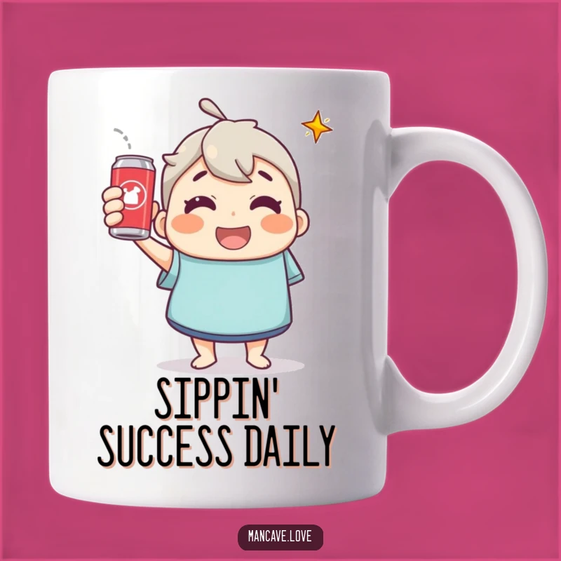 Funny Celebration Mug - Cheerful Toasting Character, Perfect Funny Gift