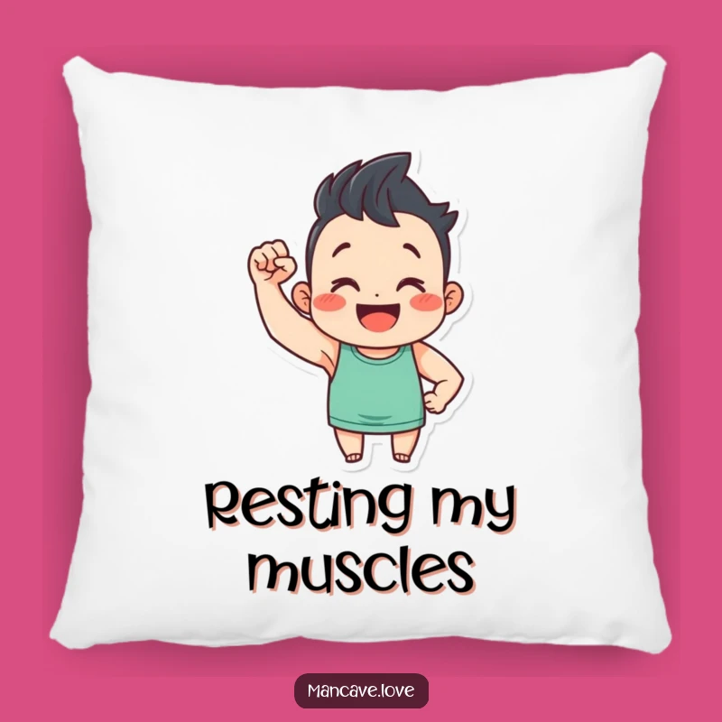 Funny Flexing Character Pillow: Cozy Bicep Support, Perfect Comfort Gift