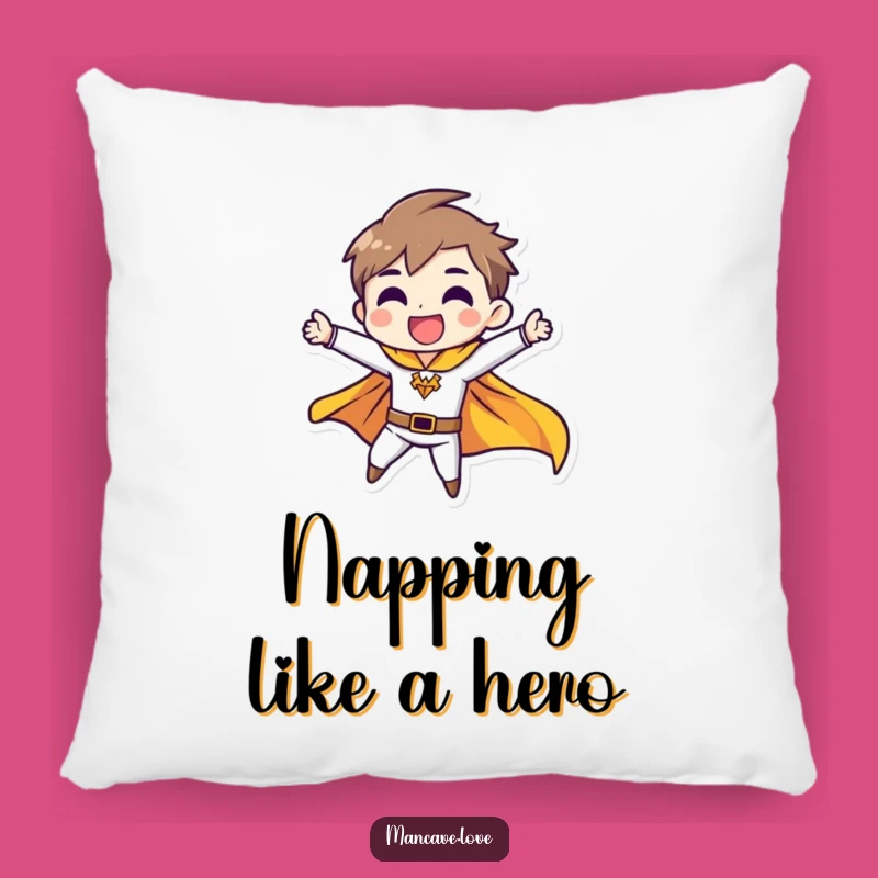 Funny Heroic Pose Pillow: Cozy Cape Accent, Perfect Comfort Gift