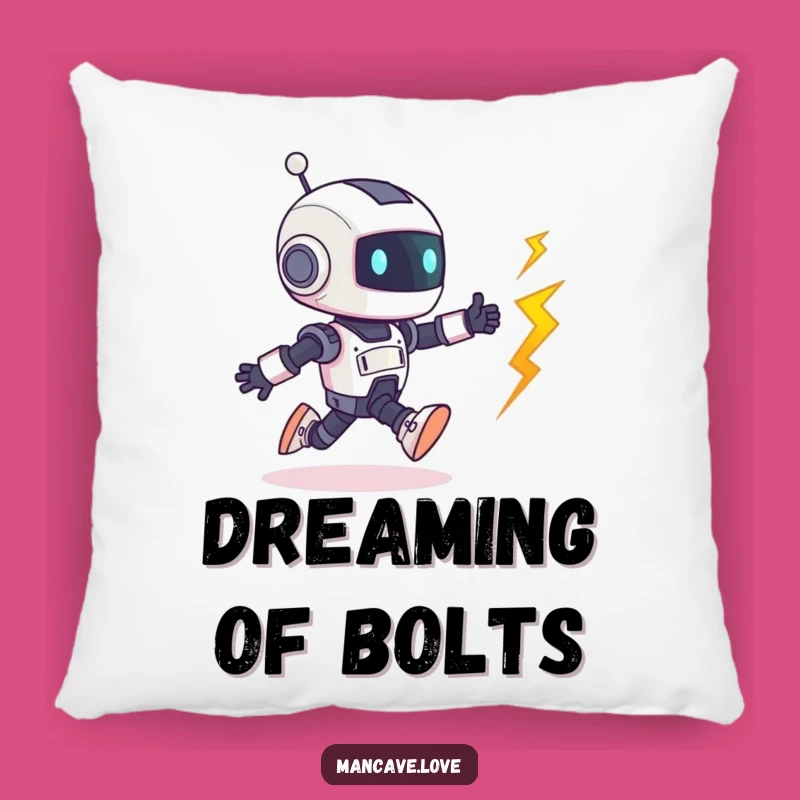 Funny Robot Bolt Chase Pillow: Comfy Character, Perfect Humorous Gift for Relaxation