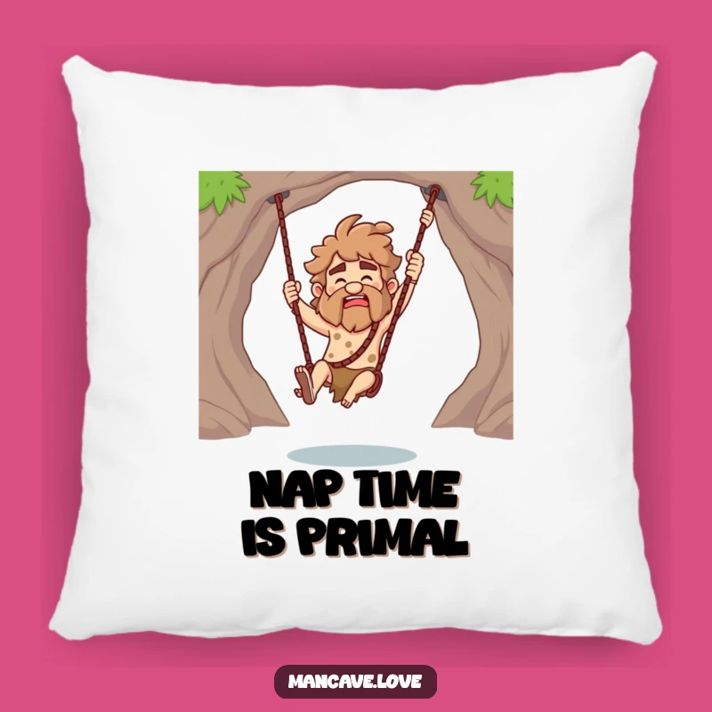 Soft Funny Caveman Club Swing Pillow: Cozy & Humorous Home Decor Gift