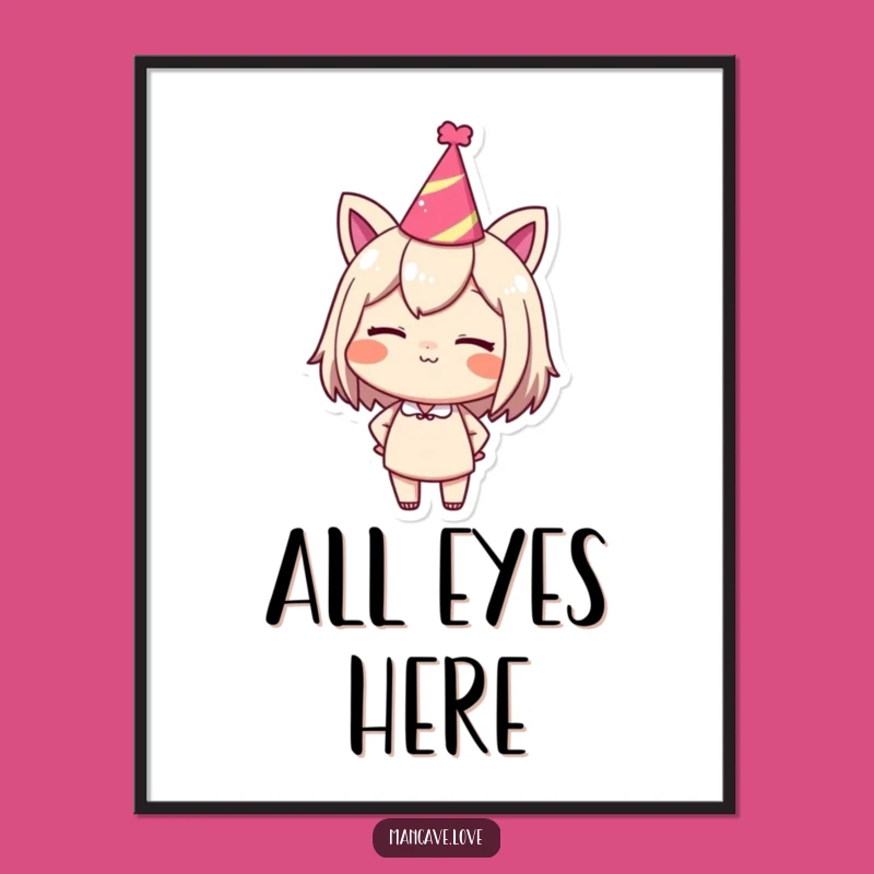 Funny Digital Art - Winking Party Character Festive Decor Gift