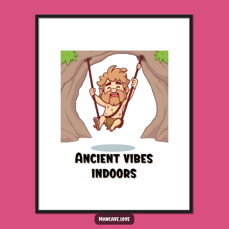 Funny Caveman Club Swing Digital Art: Instant Humorous Decor & Gift