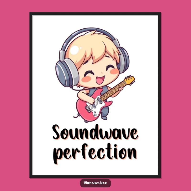 Funny Air Guitar Digital Art Print - Instant Download for Music Lover Decor, Funny Gift