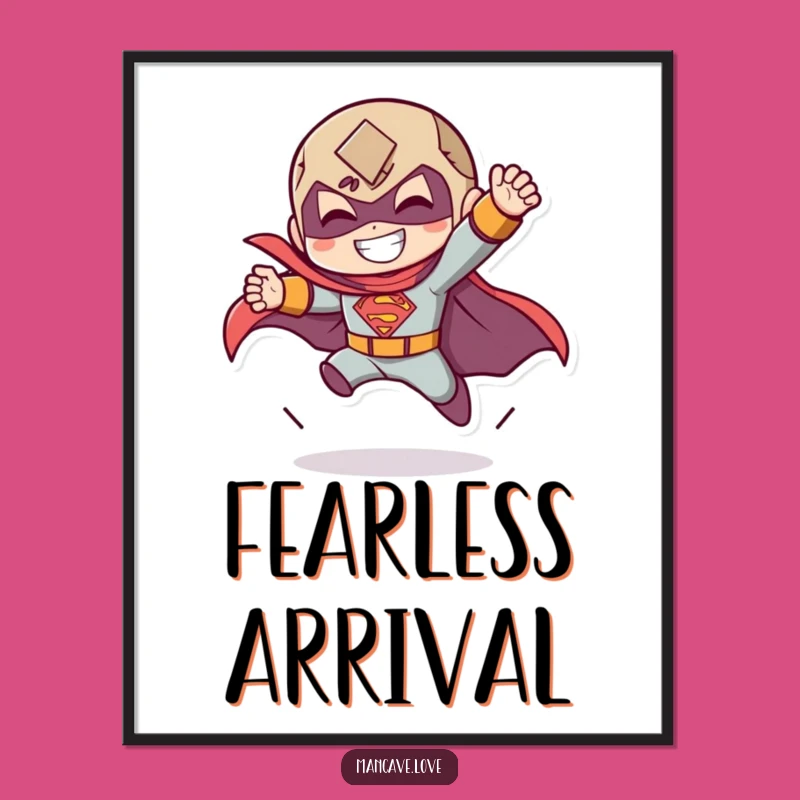 Funny Digital Art - Superhero Landing Character Heroic Decor Gift