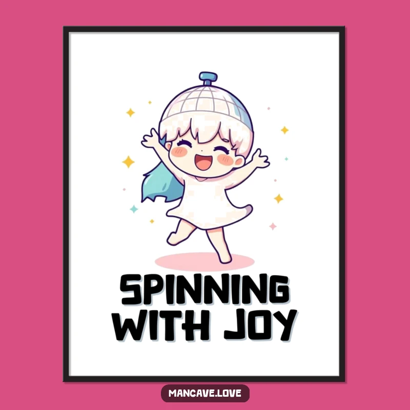 Funny Disco Dance Digital Art: Spinning Ball Design, Instant Party Gift