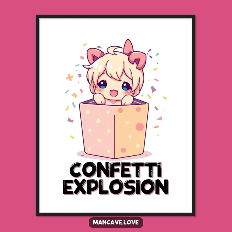 Funny Gift Box Burst Digital Art: Confetti Design, Instant Celebration Gift