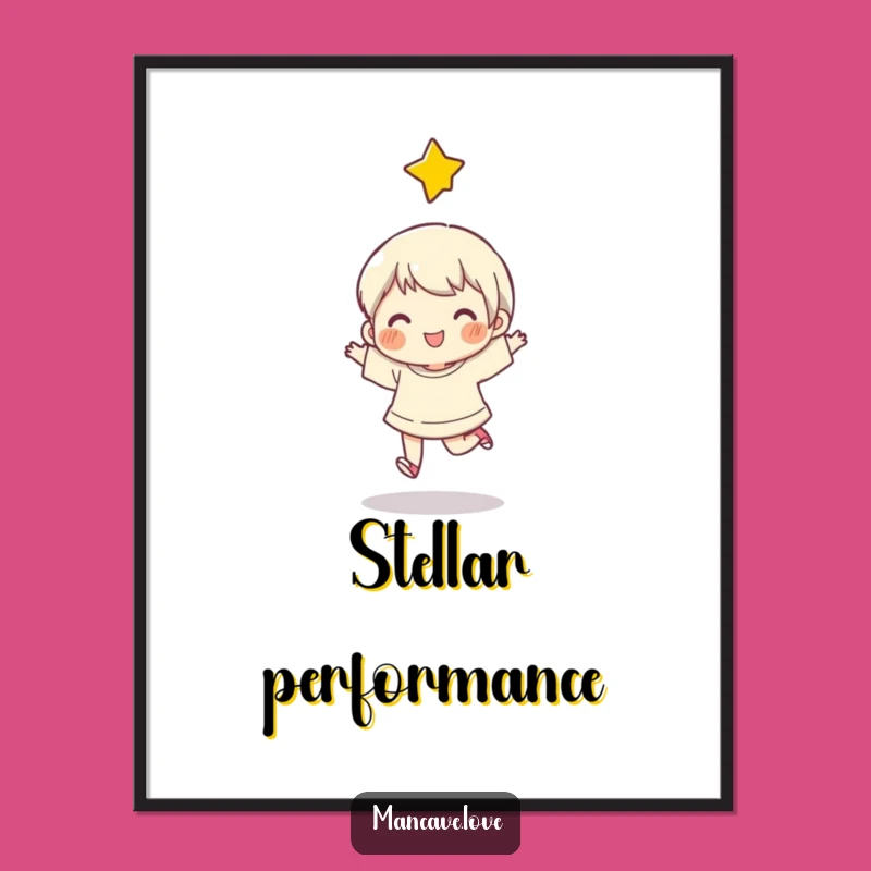 Funny Happy Skip Star Digital Art: Instant Joyful Character Decor, Perfect Funny Gift