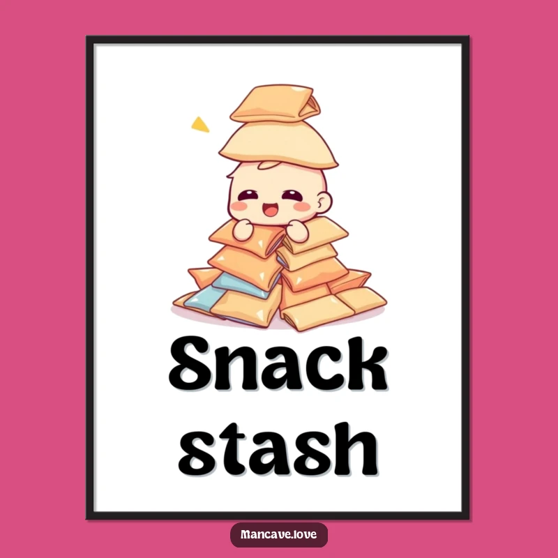 Funny Snack Tower Digital Art: Instant Snack Decor Gift