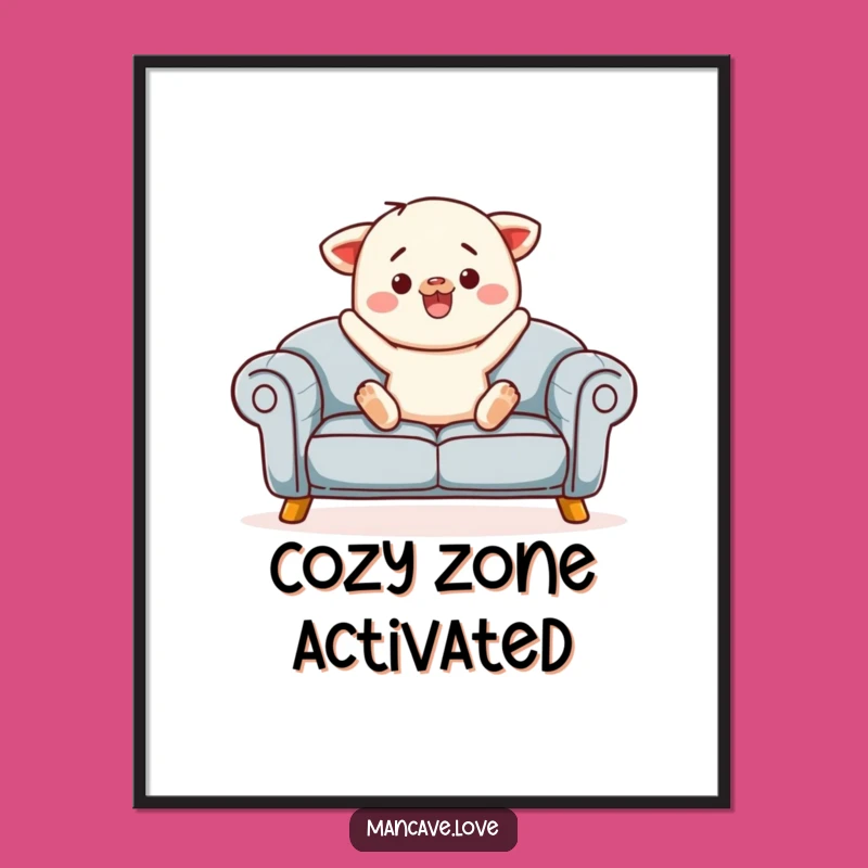 Funny Sofa Jump Digital Art: Cozy Character Download, Instant Gift