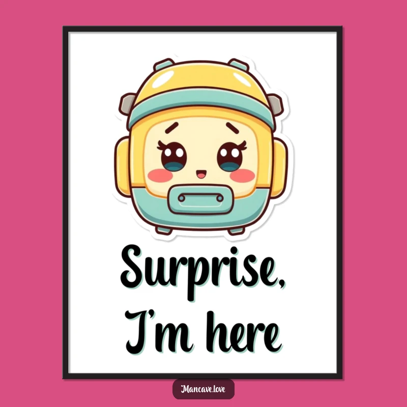 Funny Surprised Toolbox Digital Print: Shocked Mini Tool Container Art Gift