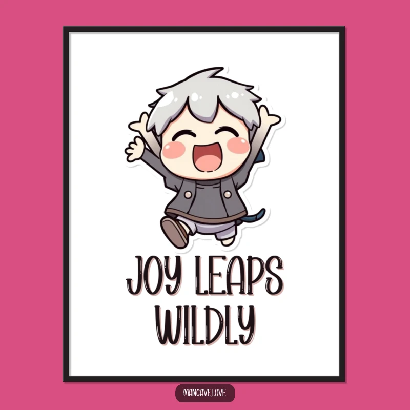 Funny Digital Art: Excited Character Jumping For Maximum Joy