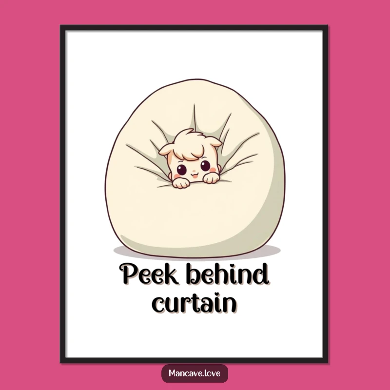 Funny Mischievous Character Beanbag Digital Art: Instant Mystery Decor Gift