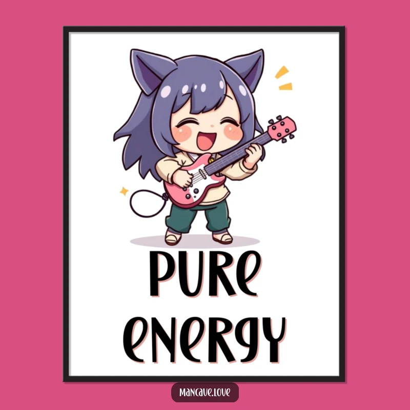 Funny Digital Art - Air Guitar Character Music Wall Decor Gift