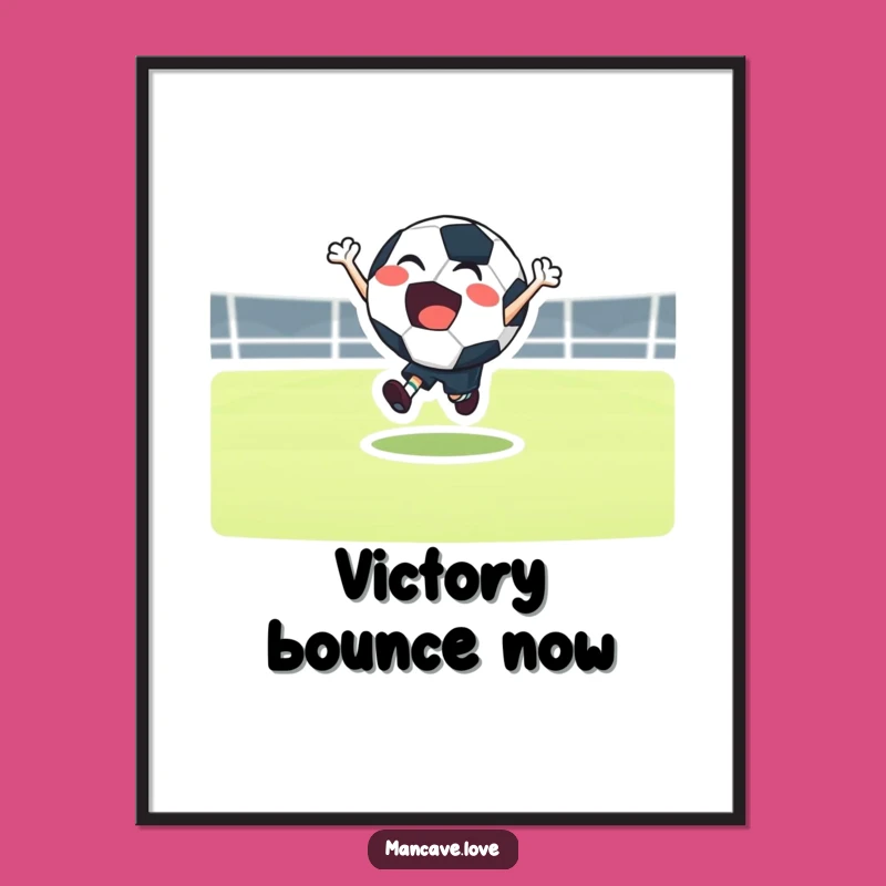 Funny Football Bounce Digital Art: Energetic Character Download, Instant Gift