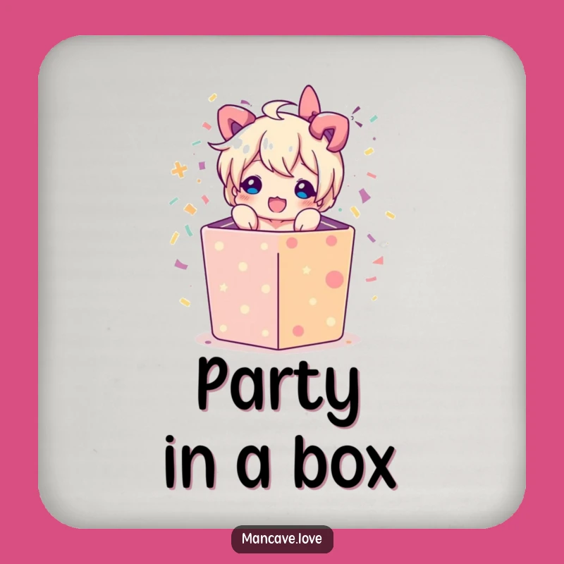Funny Gift Box Burst Coaster: Confetti Protection, Perfect Bar Gift