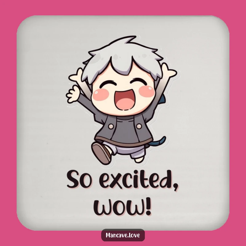 Funny Coaster: Protect Surfaces with this Excited Jumping Character