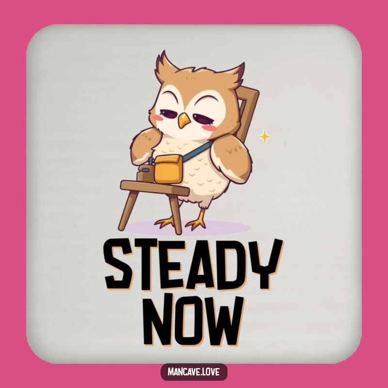 Funny Owl Drink Coaster: Cute Owl Tool Belt Holder, Perfect Humorous Gift for Table Protection