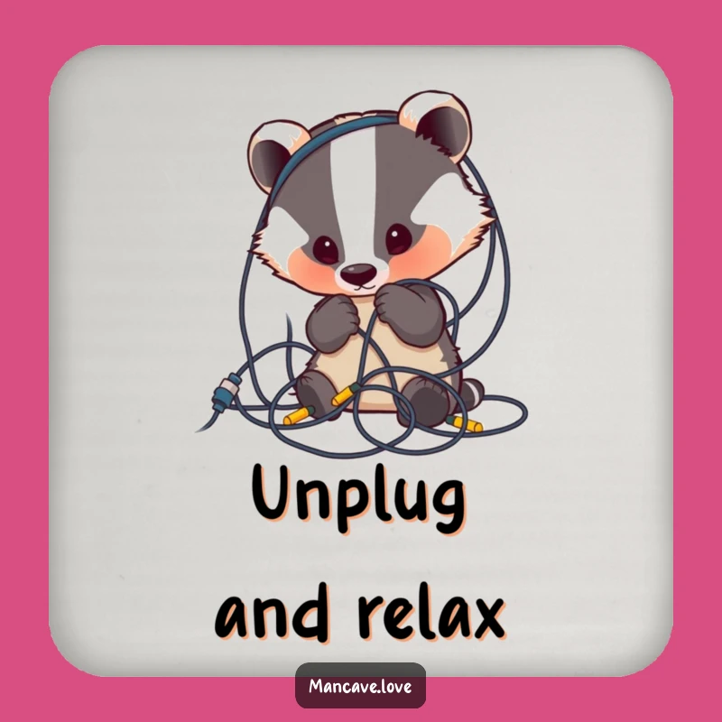 Funny Badger Wire Mess Drink Coaster: Curious Protection, Perfect Humorous Gift