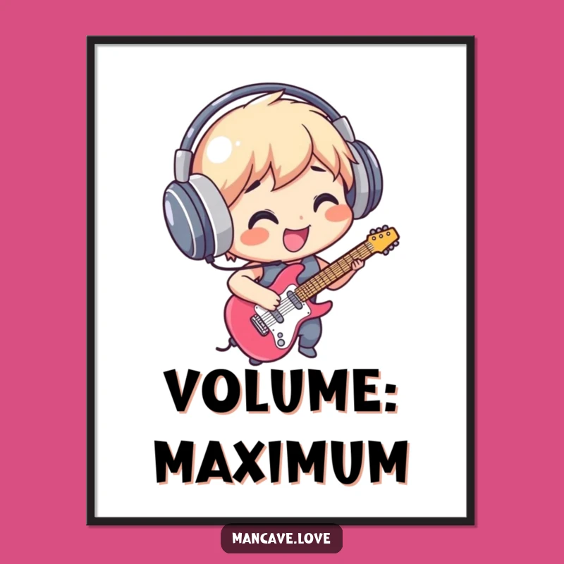 Funny Air Guitar Poster - Vibrant Wall Art for Music Lovers, Great Funny Gift