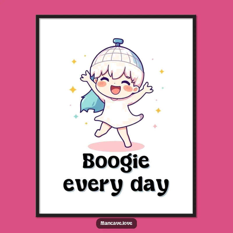 Funny Disco Dance Poster: Spinning Ball Art, Retro Party Decor Gift