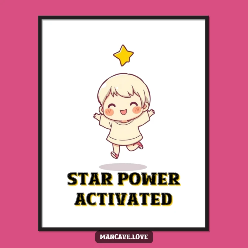 Funny Happy Skip Star Poster: Inspiring Character Art, Makes a Great Funny Gift