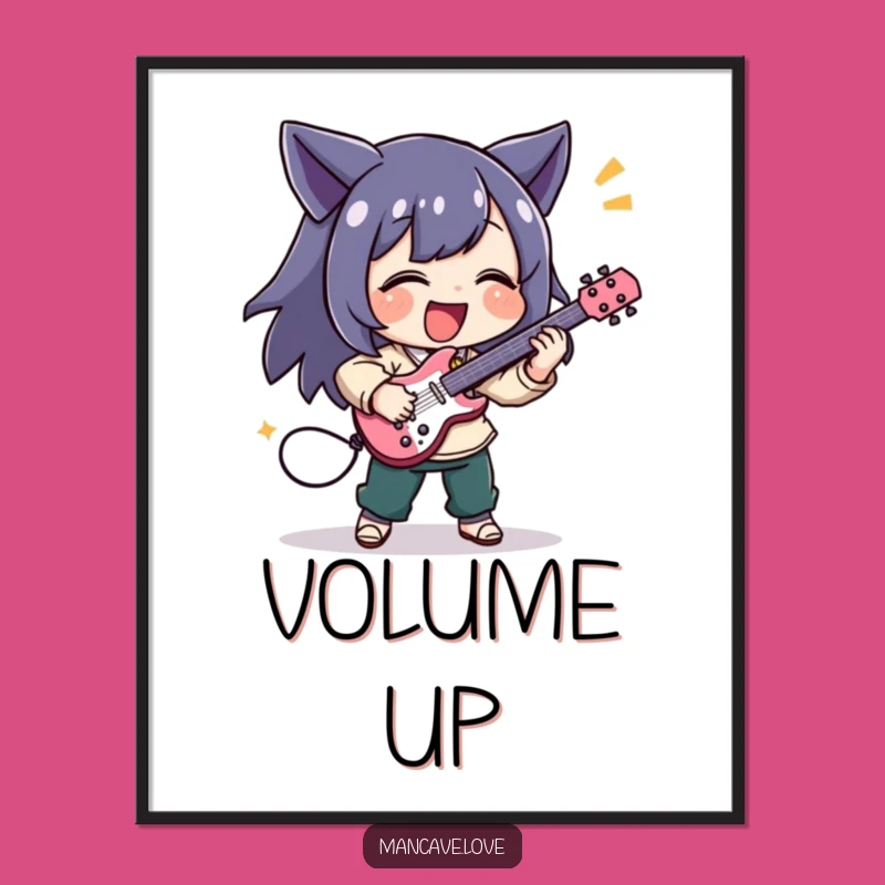 Funny Rock Poster - Air Guitar Character Music Wall Art Gift