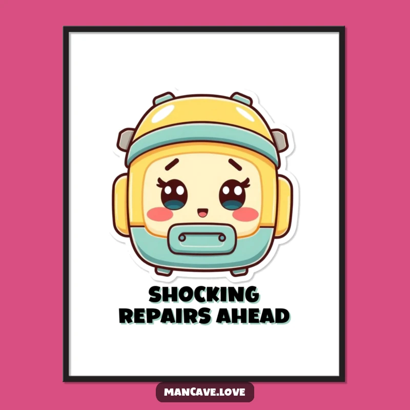 Funny Surprised Toolbox Poster: Shocked Mini Tool Container Art Gift