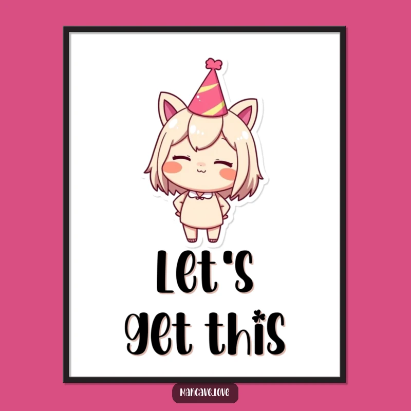 Funny Party Poster - Winking Character Festive Wall Art Gift