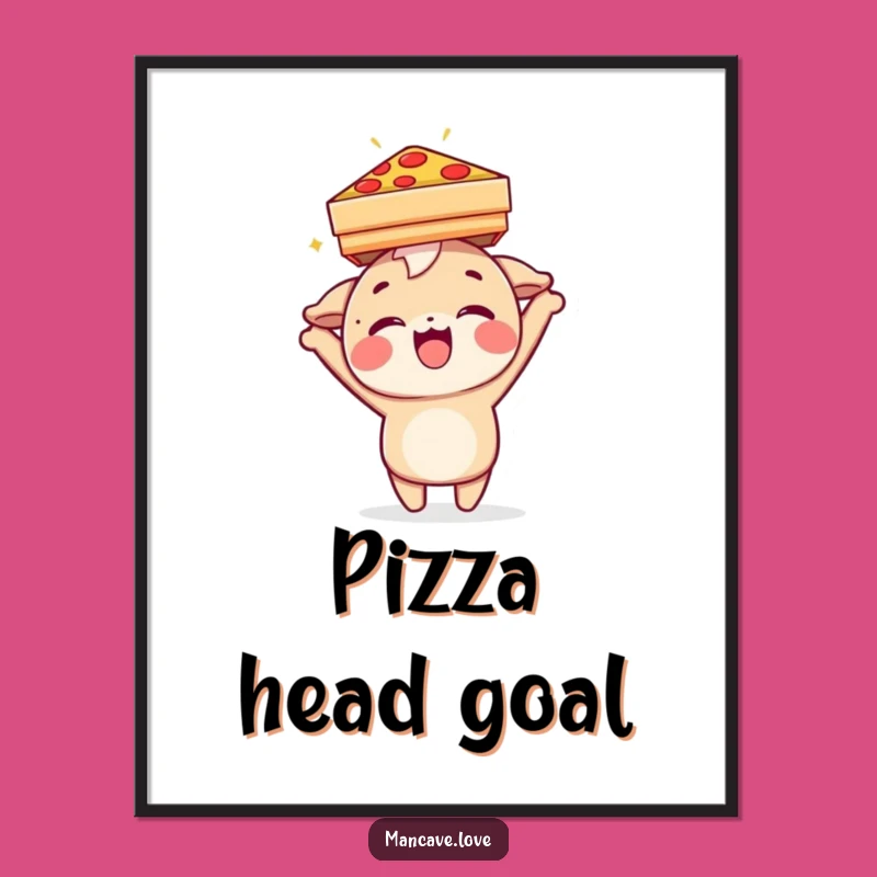 Funny Pizza Balancing Poster - Delightful Food Art, Perfect Funny Gift