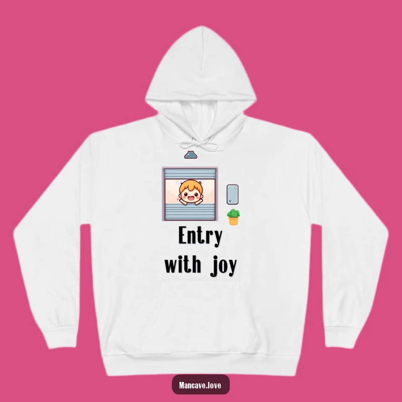 Funny Cheerful Garage Door Hoodie: Cozy Happy Opening Sweatshirt Gift